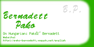 bernadett pako business card